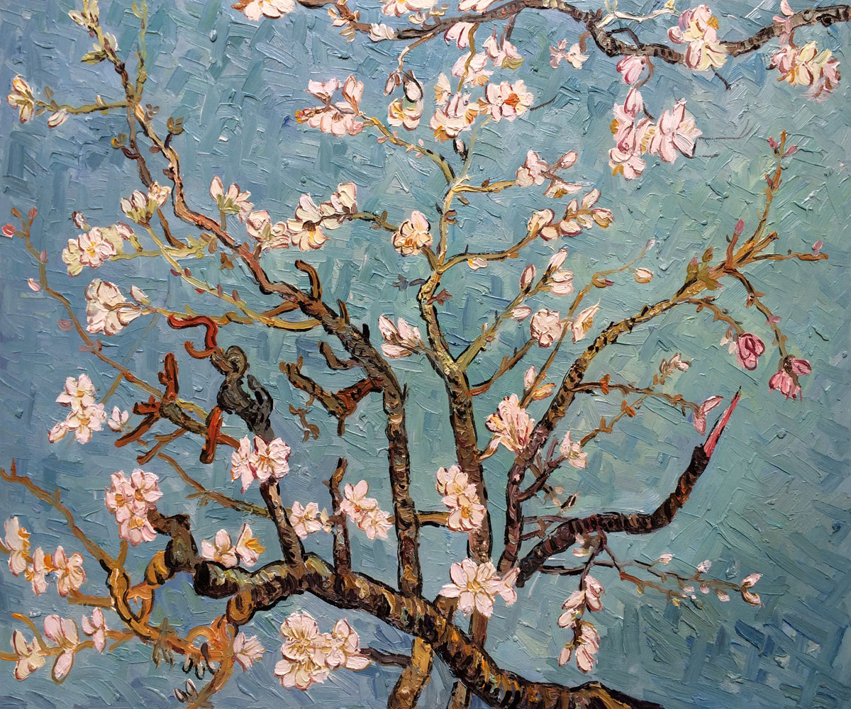 Branches Of An Almond Tree In Blossom Jade - Van Gogh Painting On Canvas